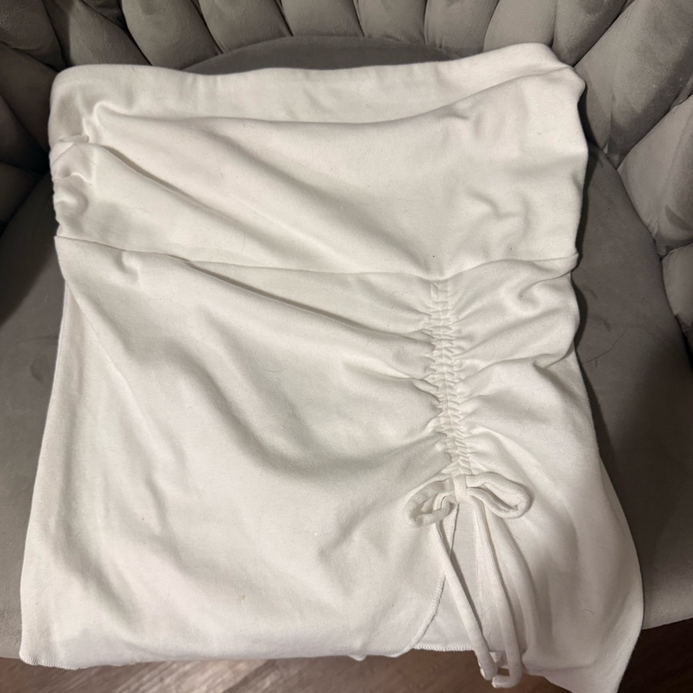 White Strapless top